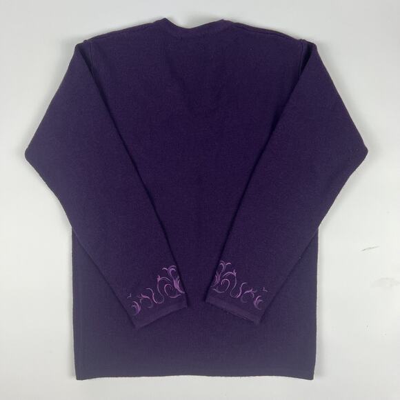 Vintage Pendleton Purple Embroidered 100% Wool Cardigan Women’s Small - Picture 7 of 11